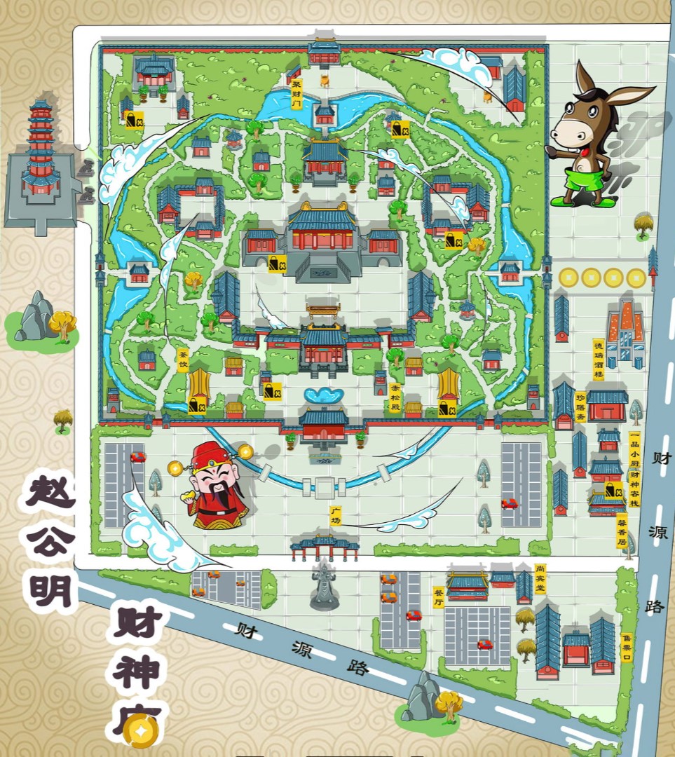 新乐寺庙类手绘地图